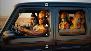 Bhagwan ji car driving video editing prompt