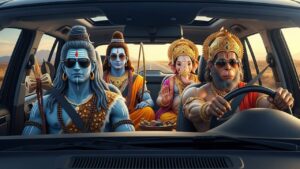 bhagwan ji car driving video editing prompt